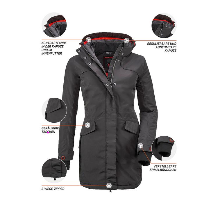 KILLTEC KILLTEC Grindavik Funktionsmantel Damen - Anthrazit - 2 | SportScheck