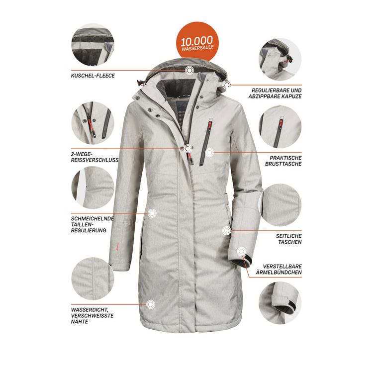 KILLTEC KILLTEC Alisi Funktionsmantel Damen - Grau - 1 | SportScheck