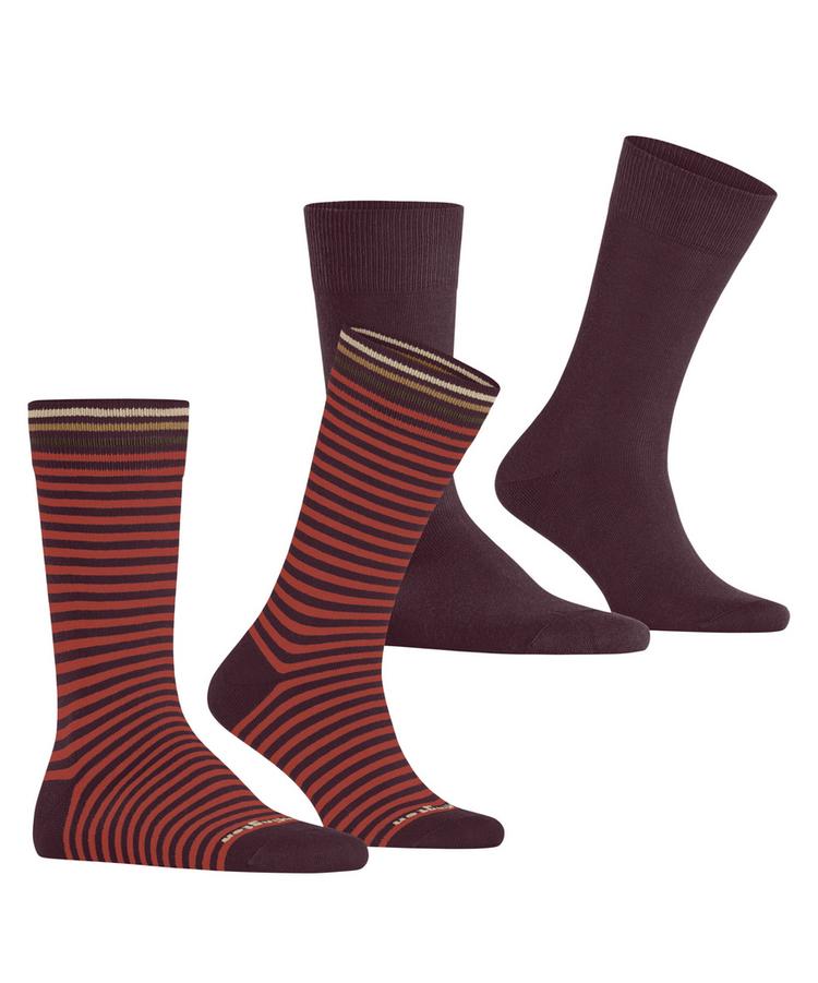 Burlington Burlington Everyday Stripe  Mixed 2-Pack Socken Herren - chianti (8370) - 0 | SportScheck