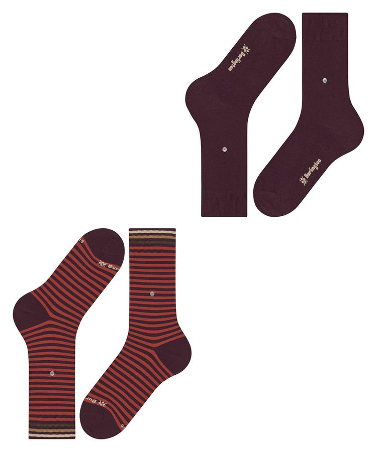 Burlington Burlington Everyday Stripe  Mixed 2-Pack Socken Herren - chianti (8370) - 2 | SportScheck