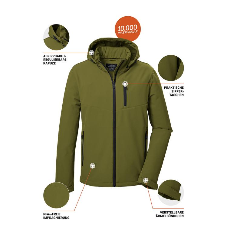 KILLTEC KILLTEC KOW 92 MN SFTSHLL JCKT Funktionsjacke Herren - Moos1528 - 3 | SportScheck