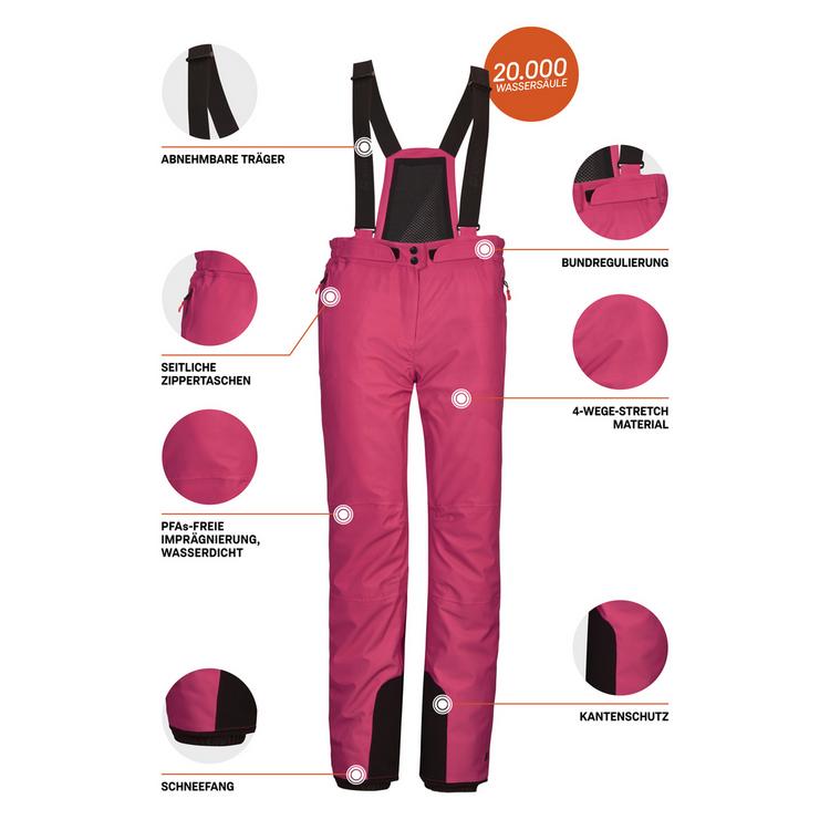 KILLTEC KILLTEC KSW 50 WMNPNTS Skihose Damen - Rose401 - 3 | SportScheck