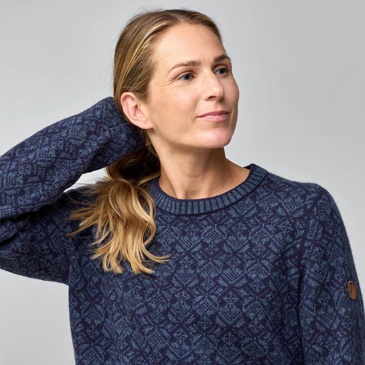 FJ&Auml;LLR&Auml;VEN FJ&Auml;LLR&Auml;VEN Snow Round Neck Sweater Funktionsjacke Damen - Grau - 4 | SportScheck