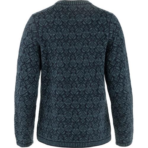 Rückansicht von FJÄLLRÄVEN Snow Round Neck Sweater Funktionsjacke Damen Marine