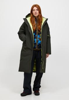 Rückansicht von Peak Performance Daunenmantel Damen DUNKELGRÜN