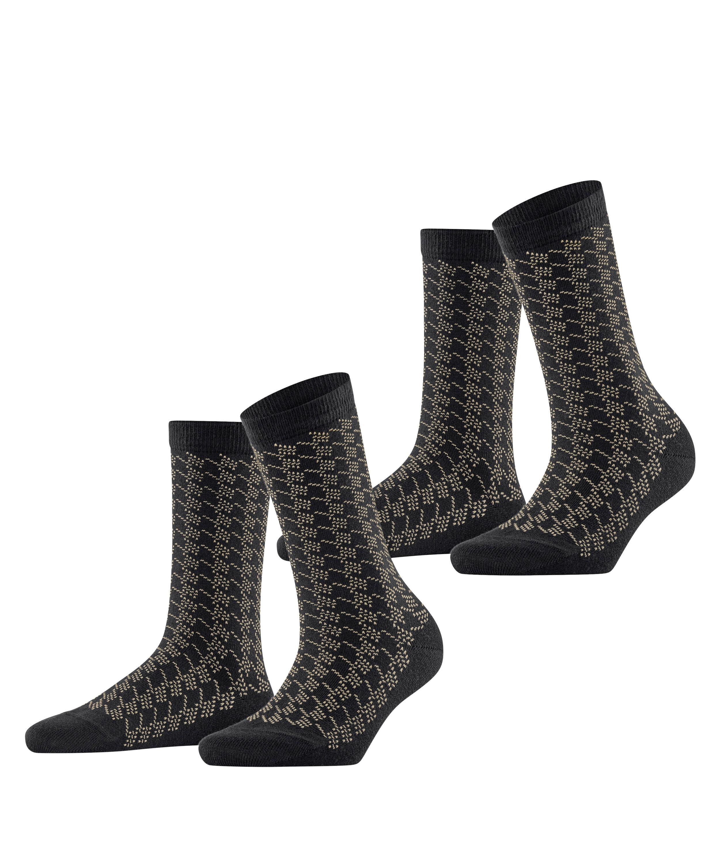 ESPRIT Pepita Pattern SO  2-Pack Socken Damen - black (3000)
