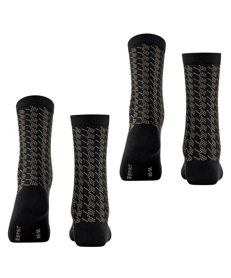ESPRIT ESPRIT Pepita Pattern SO  2-Pack Socken Damen - black (3000) - 0 | SportScheck