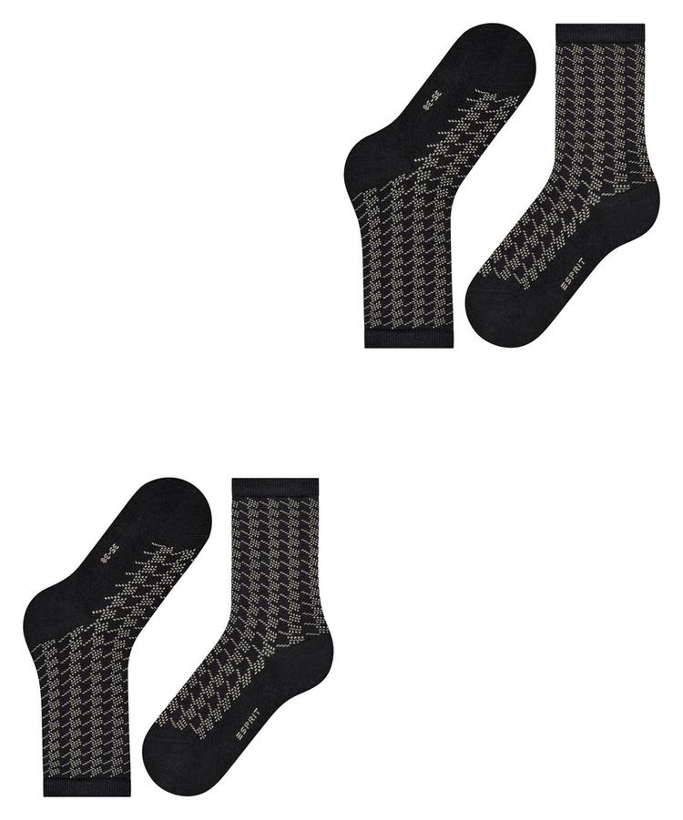 ESPRIT ESPRIT Pepita Pattern SO  2-Pack Socken Damen - black (3000) - 2 | SportScheck