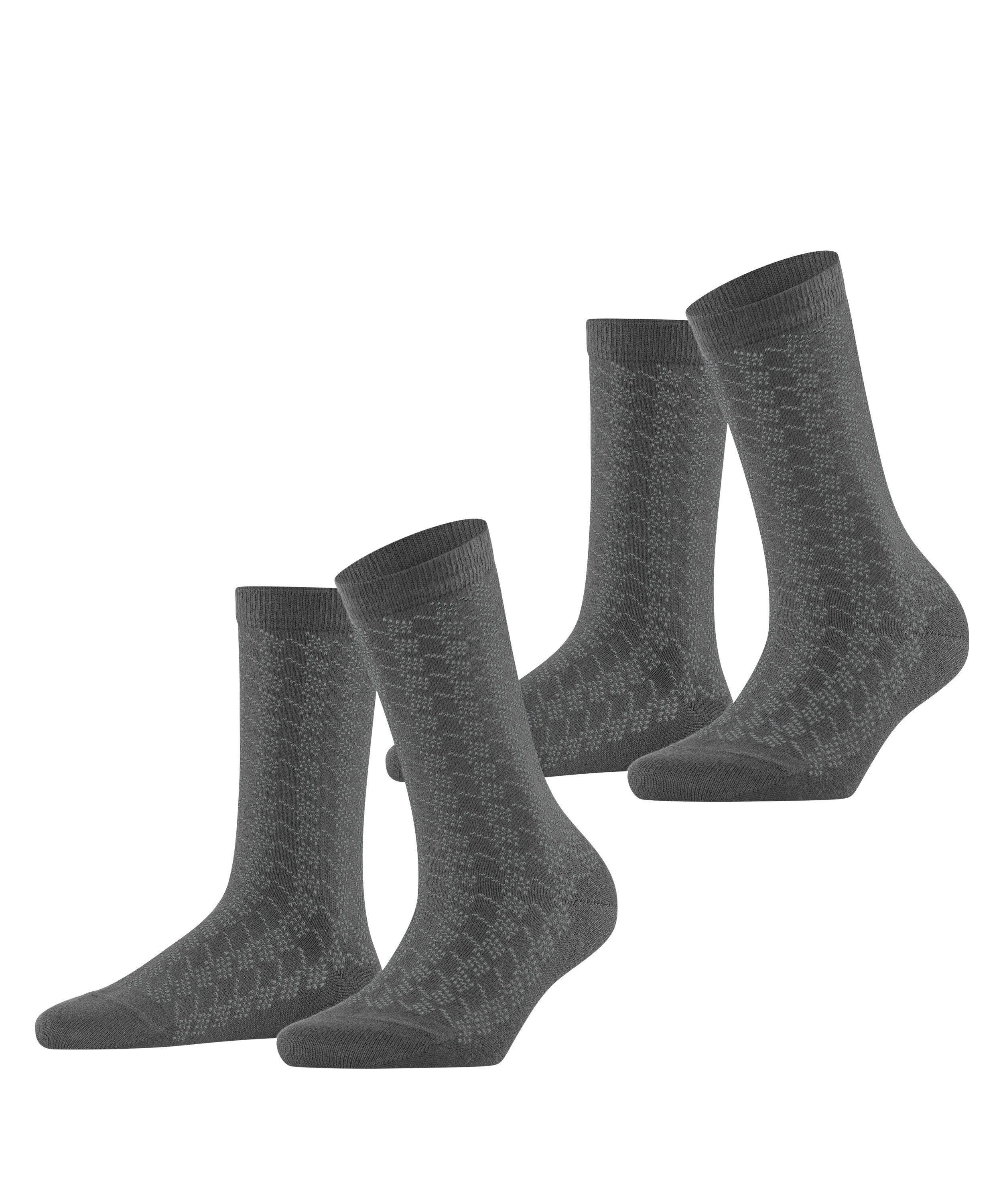 ESPRIT Pepita Pattern SO  2-Pack Socken Damen - dark rock (3093)