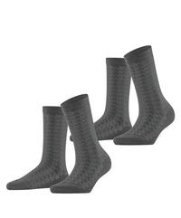 ESPRIT Pepita Pattern SO  2-Pack Socken Damen - dark rock (3093)