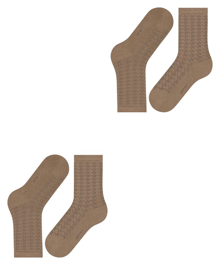 ESPRIT ESPRIT Pepita Pattern SO  2-Pack Socken Damen - camel (5038) - 2 | SportScheck