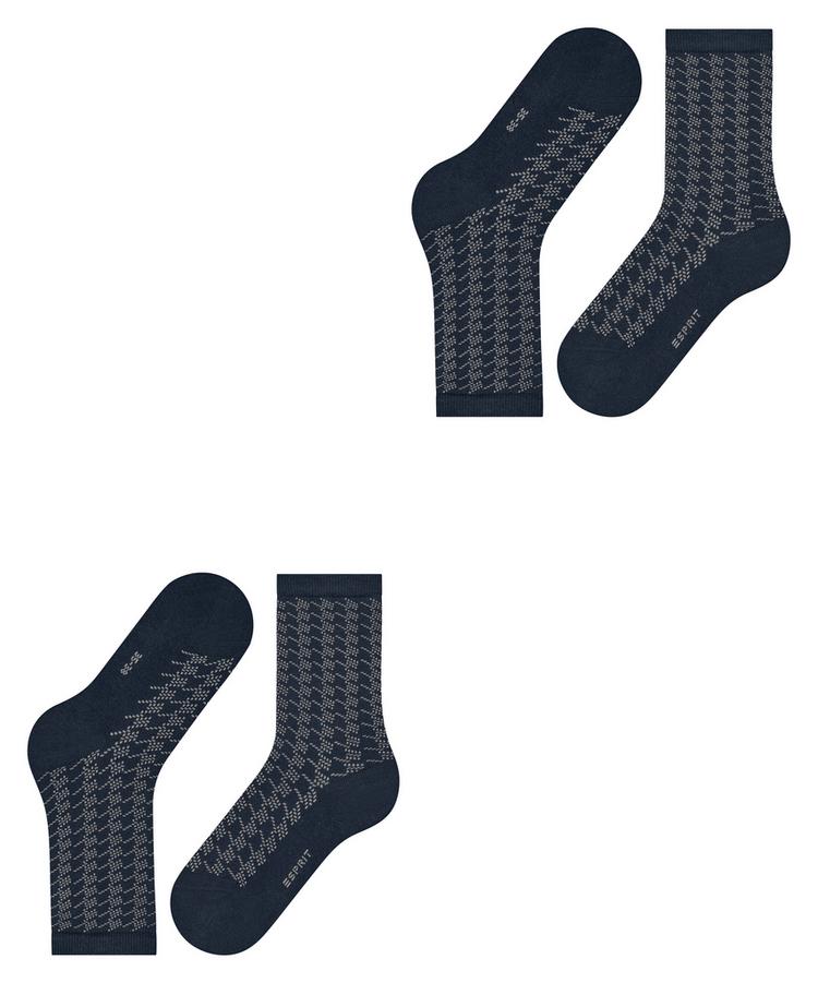 ESPRIT ESPRIT Pepita Pattern SO  2-Pack Socken Damen - space blue (6116) - 2 | SportScheck
