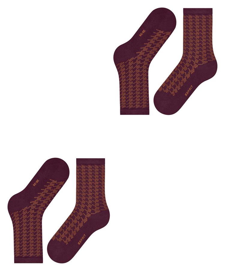 ESPRIT ESPRIT Pepita Pattern SO  2-Pack Socken Damen - merlot (8005) - 2 | SportScheck
