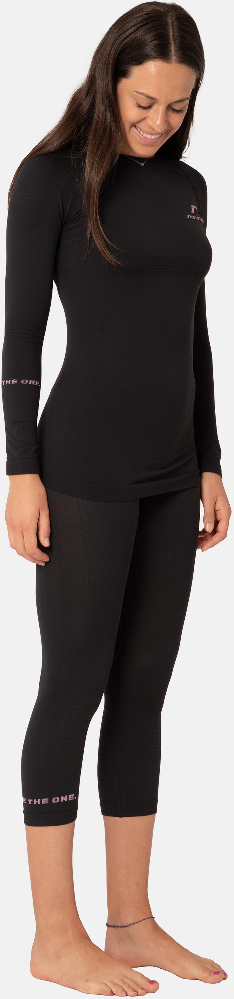 Reusch Reusch Reusch Underwear Set Lady 3/4 Pants WARM W&auml;scheset Damen - 7715  black / begonia pink - 2 | SportScheck
