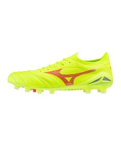 Rückansicht von Mizuno Morelia Neo IV Beta Elite FG Weiß Fußballschuhe Herren gelb