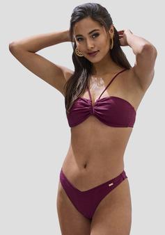 Rückansicht von Copenhagen Studios Bandeau-Bikini-Top Bikini Oberteil Damen weinrot
