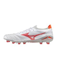 Rückansicht von Mizuno Morelia Neo IV Elite FG Charge Fu&szlig;ballschuhe weissrotrot