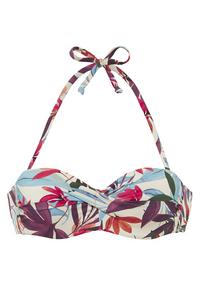 Lascana B&uuml;gel-Bandeau-Bikini-Top Bikini Oberteil Damen - creme bedruckt