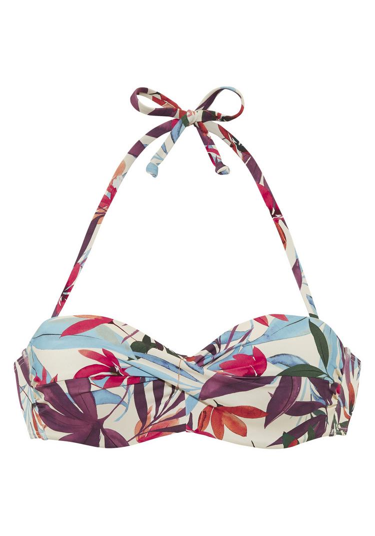 Lascana Lascana B&uuml;gel-Bandeau-Bikini-Top Bikini Oberteil Damen - creme bedruckt - 2 | SportScheck