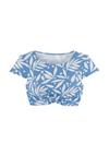 LASCANA Active Crop-Bikini-Top Bikini Oberteil Damen - blau - wei&szlig;
