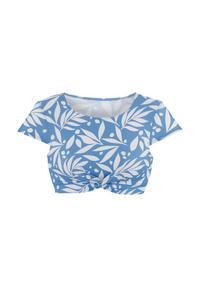 LASCANA Active Crop-Bikini-Top Bikini Oberteil Damen - blau - wei&szlig;