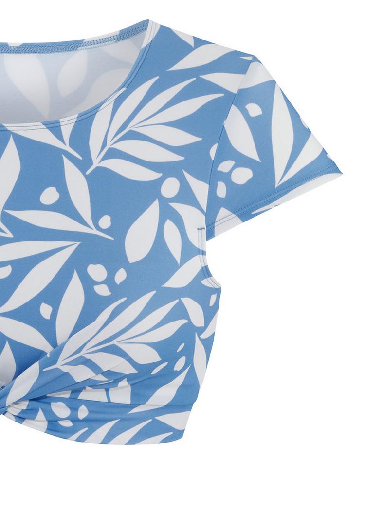 LASCANA Active LASCANA Active Crop-Bikini-Top Bikini Oberteil Damen - blau - wei&szlig; - 0 | SportScheck