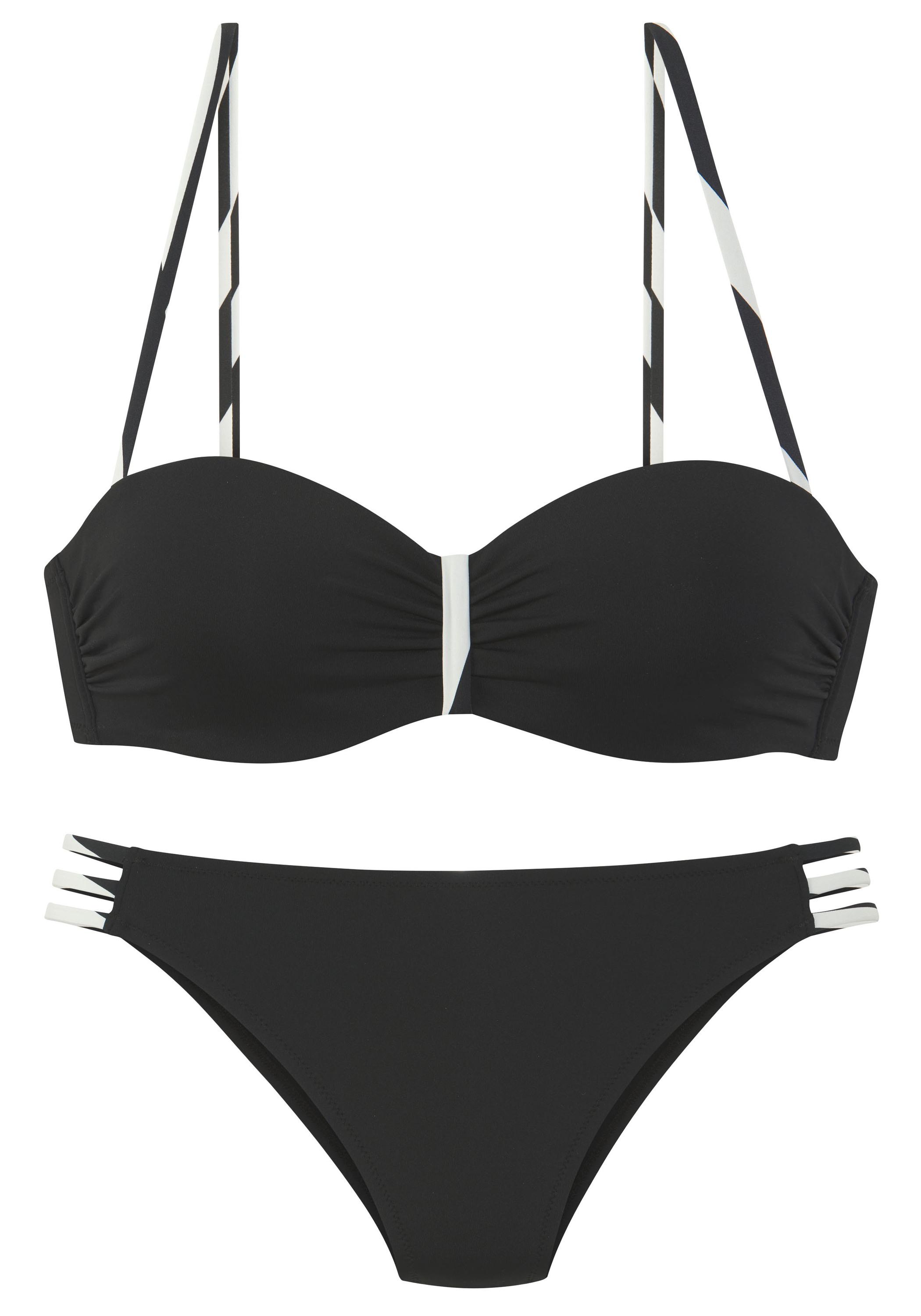 FRENCH CONNECTION B&uuml;gel-Bandeau-Bikini Bikini Set Damen - schwarz