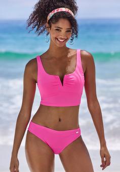 Rückansicht von VENICE BEACH Crop-Bikini-Top Bikini Oberteil Damen pink