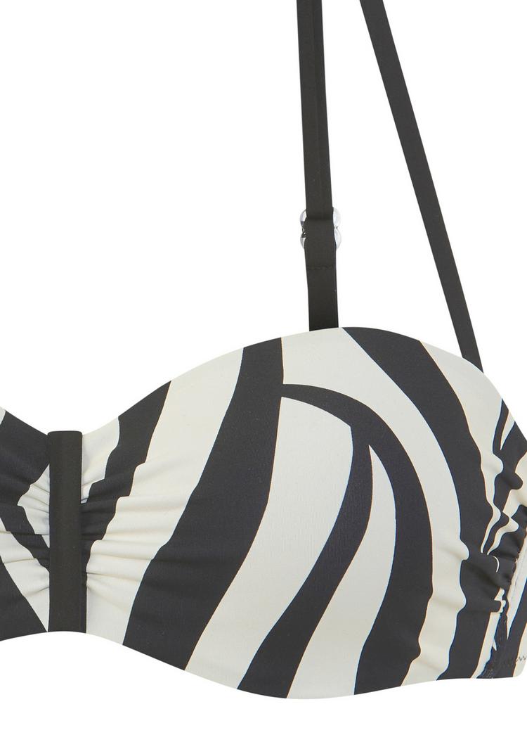 FRENCH CONNECTION FRENCH CONNECTION B&uuml;gel-Bandeau-Bikini Bikini Set Damen - schwarz-creme - 0 | SportScheck