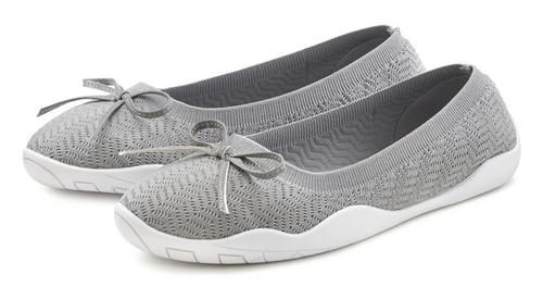 Rückansicht von Lascana Sneaker Ballerinas Barefoot Schuhe Damen grau