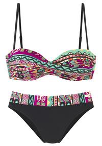 Buffalo B&uuml;gel-Bandeau-Bikini Bikini Set Damen - pink bedruckt
