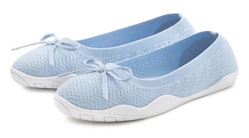 Rückansicht von Lascana Sneaker Ballerinas Barefoot Schuhe Damen hellblau