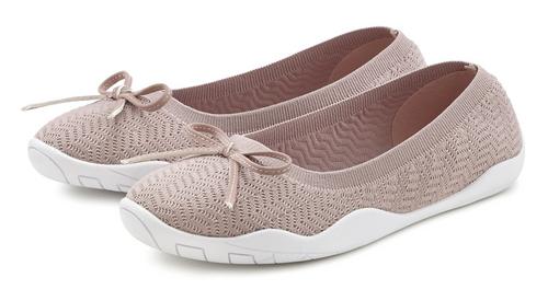 Rückansicht von Lascana Sneaker Ballerinas Barefoot Schuhe Damen rosé