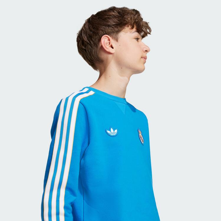 adidas adidas Real Madrid Terrace Icons Sweatshirt Trainingsjacke Kinder - Blue Bird / White - 1 | SportScheck