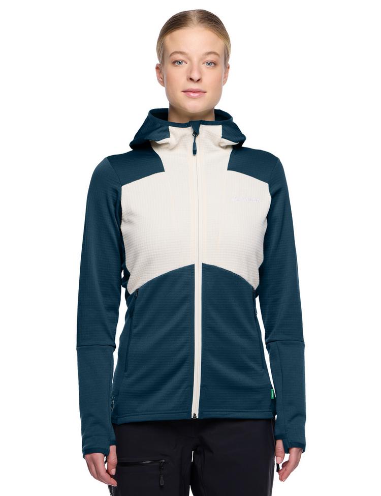 VAUDE VAUDE Women's Monviso Hooded Fleece Jacket Outdoorjacke Damen - dark sea/white - 0 | SportScheck