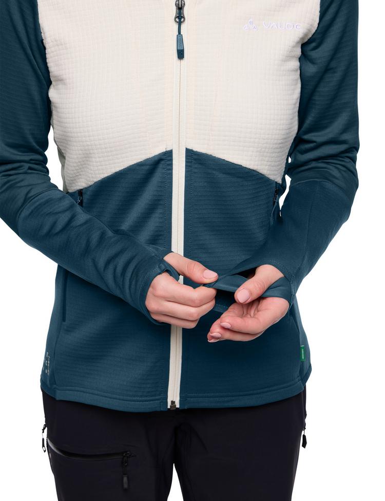 VAUDE VAUDE Women's Monviso Hooded Fleece Jacket Outdoorjacke Damen - dark sea/white - 1 | SportScheck