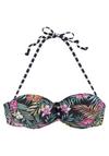 VENICE BEACH Bandeau-Bikini-Top Bikini Oberteil Damen - schwarz-bedruckt