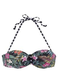 VENICE BEACH Bandeau-Bikini-Top Bikini Oberteil Damen - schwarz-bedruckt