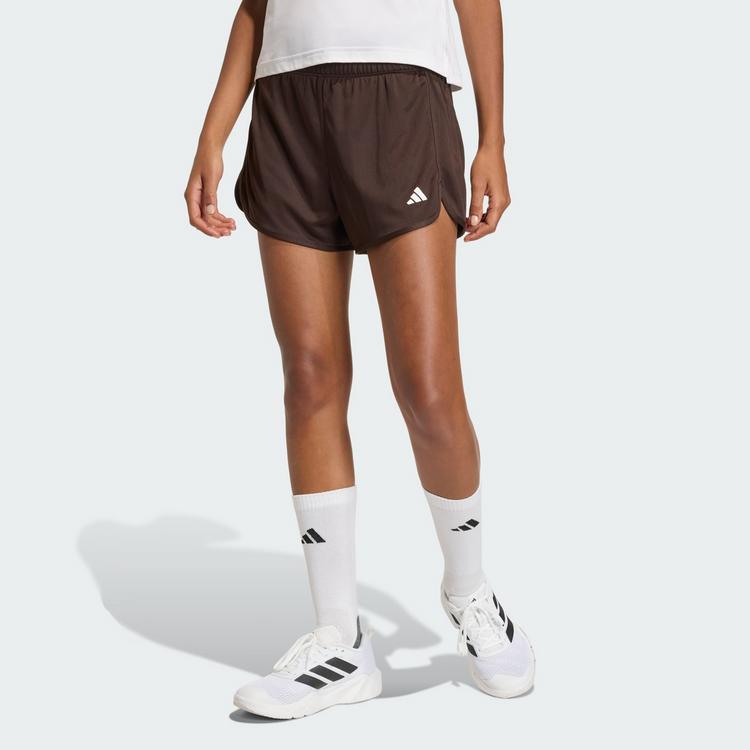 adidas adidas Pacer Essentials Knit High-Rise Shorts Funktionsshorts Damen - Aurora Coffee / White - 0 | SportScheck