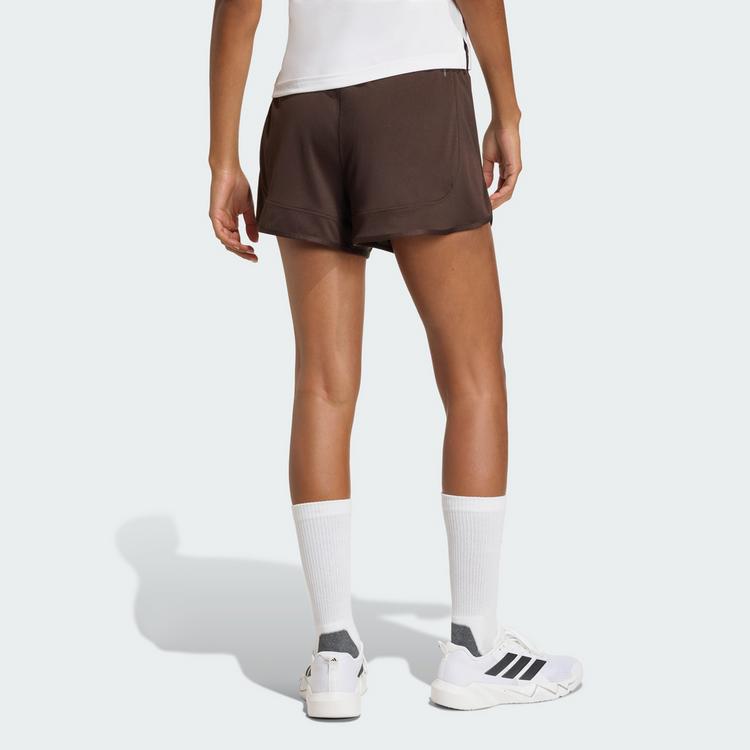 adidas adidas Pacer Essentials Knit High-Rise Shorts Funktionsshorts Damen - Aurora Coffee / White - 1 | SportScheck