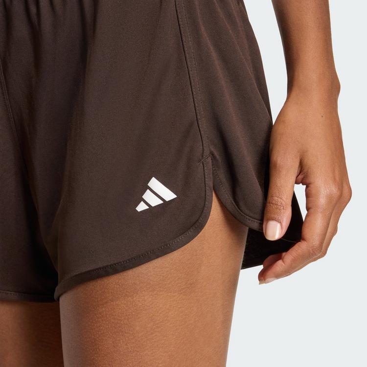 adidas adidas Pacer Essentials Knit High-Rise Shorts Funktionsshorts Damen - Aurora Coffee / White - 0 | SportScheck