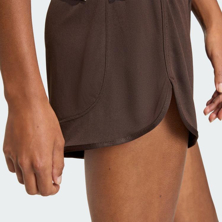 adidas adidas Pacer Essentials Knit High-Rise Shorts Funktionsshorts Damen - Aurora Coffee / White - 1 | SportScheck