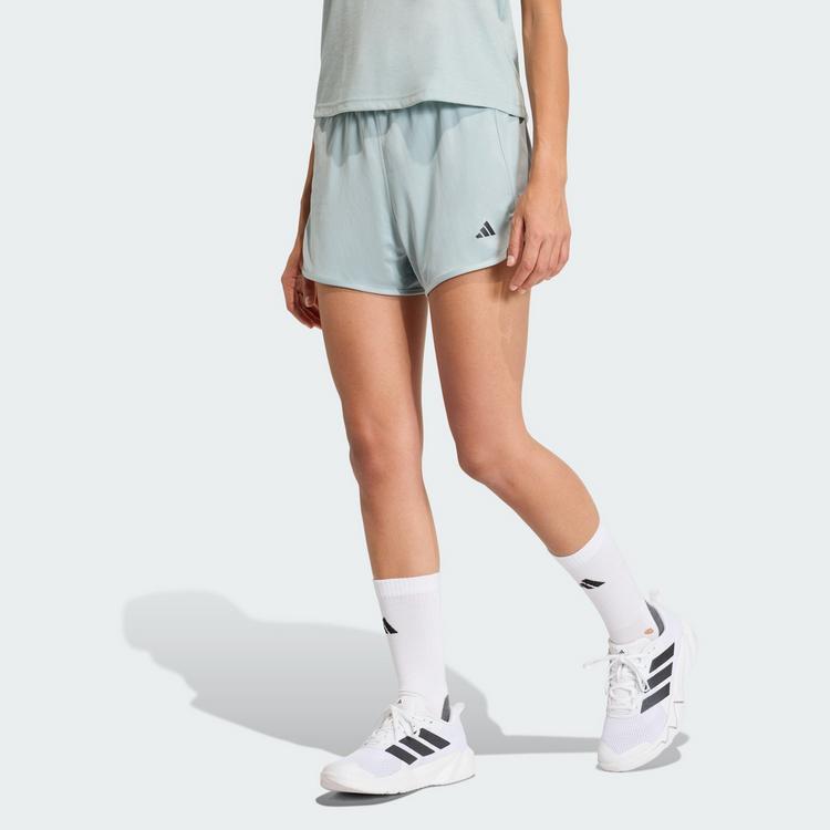 adidas adidas Pacer Essentials Knit High-Rise Shorts Funktionsshorts Damen - Wonder Sage / White - 0 | SportScheck