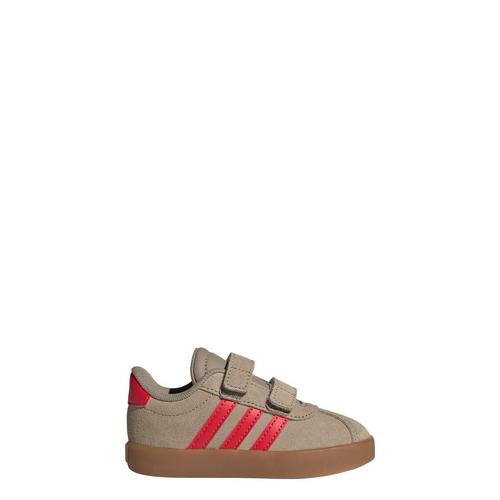 Rückansicht von adidas VL Court 3.0 Schuh Sneaker Kinder Blanch Cargo / Pure Ruby / Gold Metallic