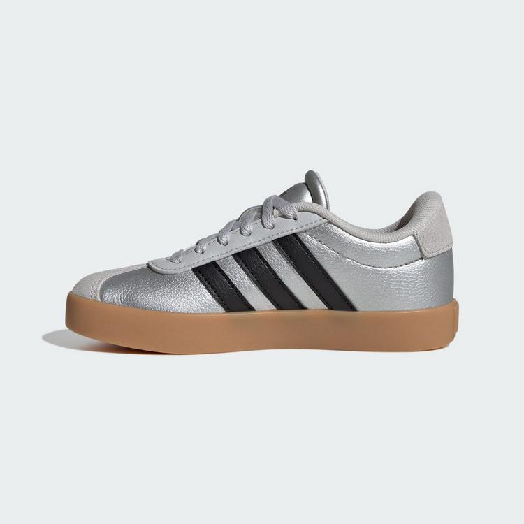 adidas adidas VL Court&nbsp;3.0 Schuh Sneaker Kinder - Silver Metallic / Core Black / Light Solid Grey - 5 | SportScheck