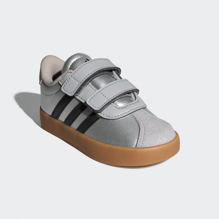 adidas adidas VL Court 3.0 Kids Schuh Sneaker Kinder - Silver Metallic / Core Black / Light Solid Grey - 3 | SportScheck