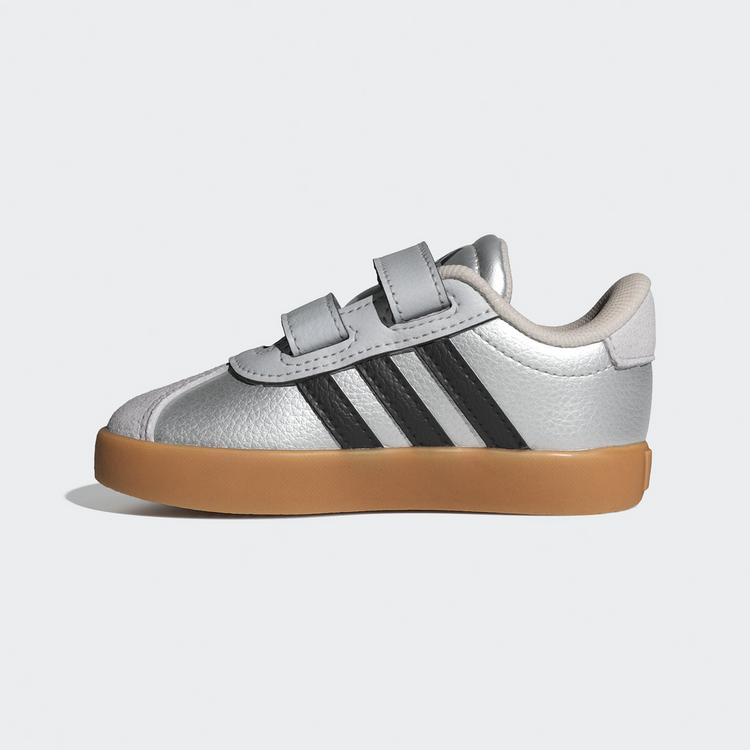 adidas adidas VL Court 3.0 Kids Schuh Sneaker Kinder - Silver Metallic / Core Black / Light Solid Grey - 5 | SportScheck