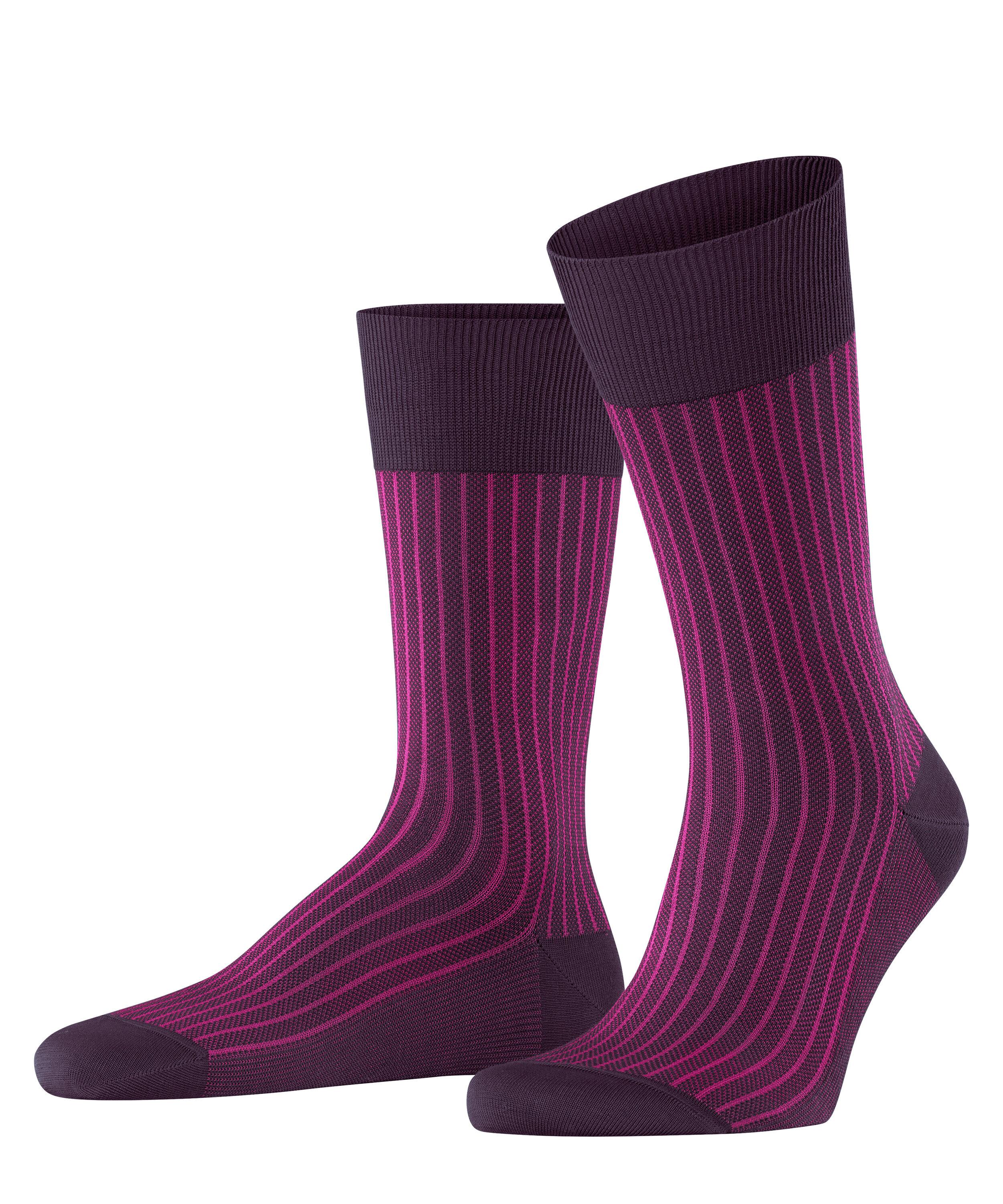 Falke Oxford Stripe SO Socken Herren - aubergine (8282)