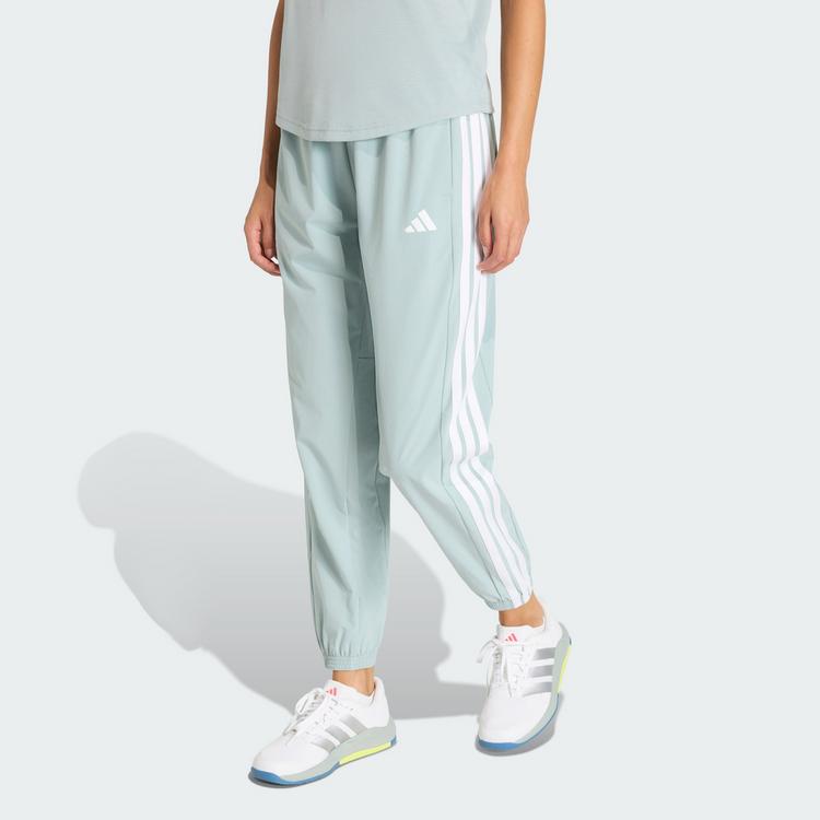 adidas adidas Train Essentials 3-Streifen Woven Hose Trainingshose Damen - Wonder Sage / White - 0 | SportScheck