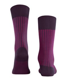 Rückansicht von Falke Oxford Stripe SO Freizeitsocken Herren aubergine (8282)